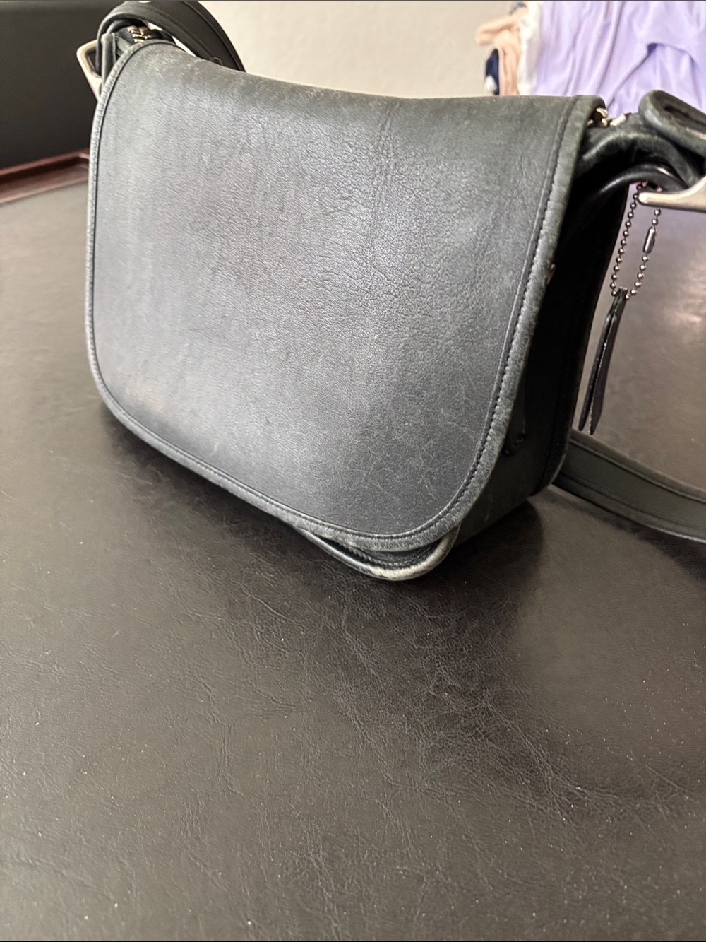 Coach Black Leather Messenger Crossbody